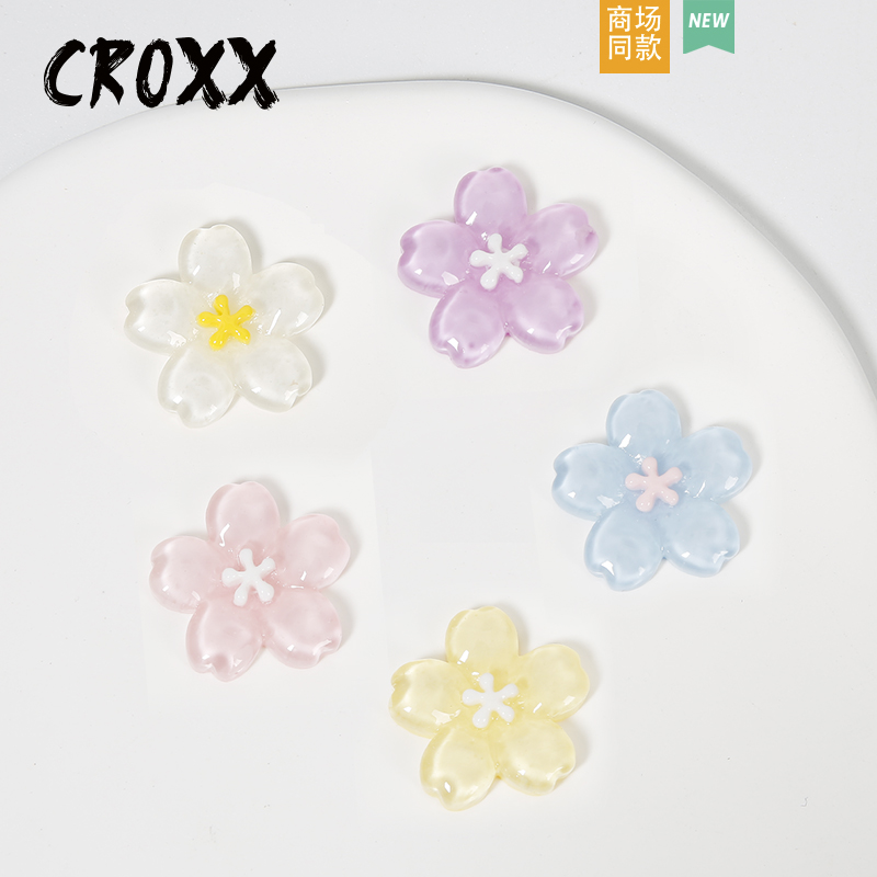 CROXX透明花朵洞洞鞋配饰手工diy鞋子装饰扣鞋花鞋扣冰透仿水晶