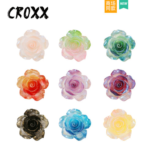 CROXX洞洞鞋配饰渐变晕染玫瑰花高级感鞋花鞋扣装饰扣适配crocs