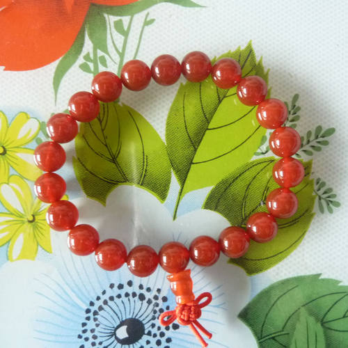 玛瑙佛珠手链 念珠8-12mm七宝红玛瑙手串 手链