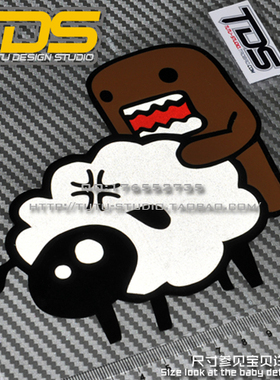 TUTU圖圖車貼- JDM DOMOKUN SHEEP JDM 多魔君 羊 反光贴 汽车贴