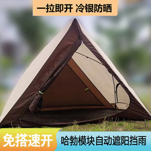 家庭公园沙滩网纱防蚊遮阳防雨户外三角哈勃模块免搭自动帐篷凉棚
