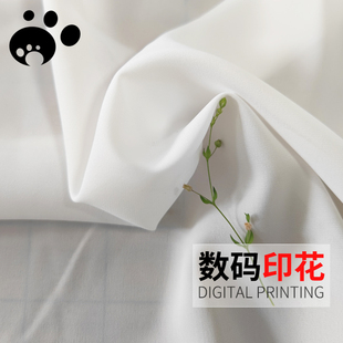 芙蓉麻略透手感顺滑有弹数码 样卡221 印花定制布料面料