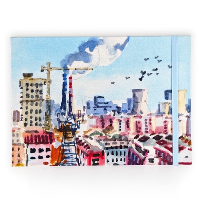 旧工业区「NATSUME X 介疾」手工随身旅行水彩手账速写本32k横版