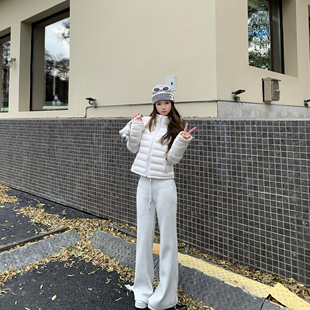 女秋冬长裤 三色430g加绒宽松微喇高腰休闲裤 Lu系暖暖裤 Tongse