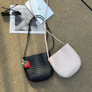 TANGFEEL头层羊皮编织包女式包女单肩斜挎包百搭高级感小包挎包