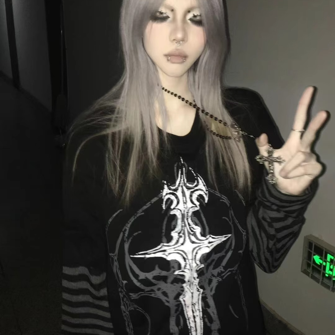 小众常规纯棉中性街头长袖刺青