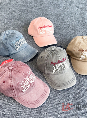 25新款MLB棒球帽男女学院风字母刺绣软顶运动帽鸭舌帽3ACPV185N