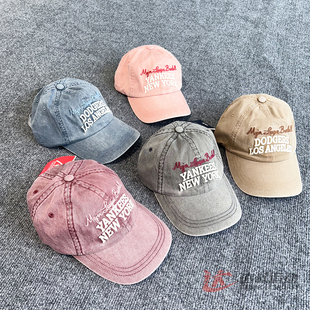 25新款MLB棒球帽男女学院风字母刺绣软顶运动帽鸭舌帽3ACPV185N