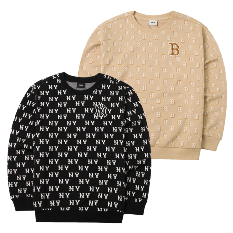 MLB儿童NY老花满印圆领运动卫衣