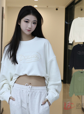 25新款MLB情侣卫衣男女NY学院风字母刺绣圆领运动套头衫3AMTV0551