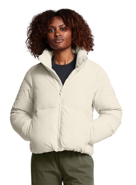 24新款UA安德玛女子羽绒服Limitless灯芯绒短款棉羽外套1384652