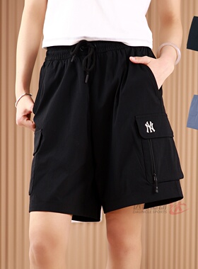 26新款MLB情侣短裤男女NY凉感工装防泼水梭织休闲运动裤3ASMB0763