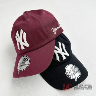 25新款MLB棒球帽男女KARINA同款NY刺绣软顶运动帽鸭舌帽3ACPB245N