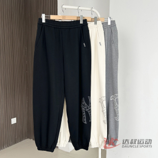 休闲运动裤 男女NY大标印花束脚卫裤 3APTB1454 MLB情侣长裤 25新款