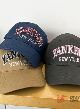 25新款MLB棒球帽男女学院风字母刺绣硬顶运动帽鸭舌帽3ACPV285N