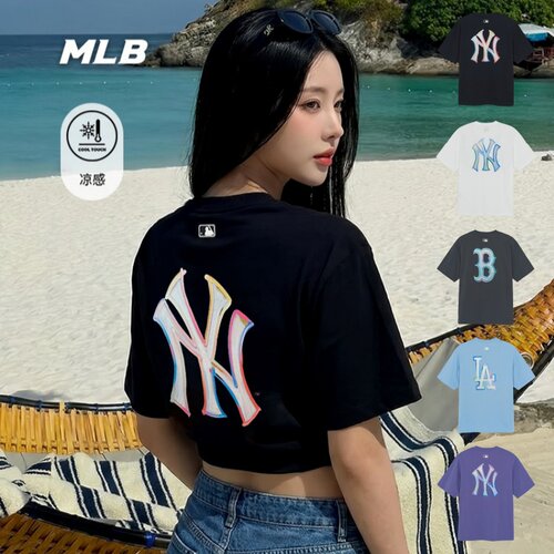 MLB短袖男女NY手绘凉感运动T恤