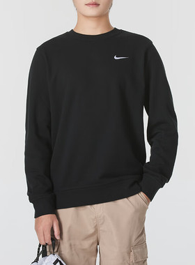 24新款Nike耐克运动卫衣男刺绣logo纯棉圆领针织休闲套头衫637903