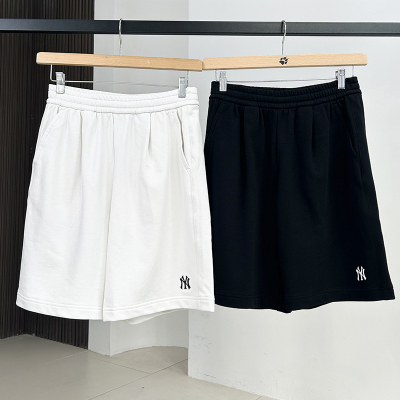 MLB情侣NY小标针织纯色运动短裤