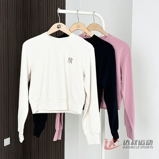 3FMTB2054 圆领宽松休闲套头衫 25新款 MLB运动卫衣女子NY小标短款