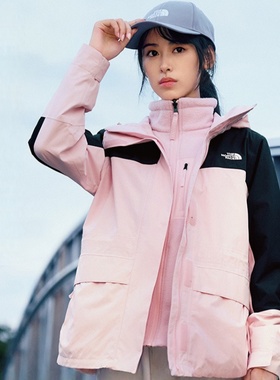 25新款TheNorthFace北面冲锋衣女户外抓绒三合一防水保暖外套8ED0