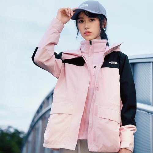 北面冲锋衣外套女三合一运动夹克