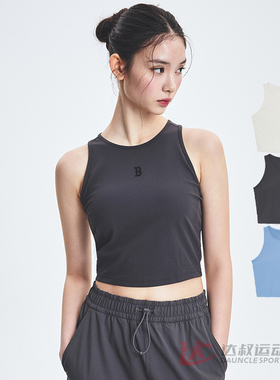 25新款MLB女款背心NY防晒凉感带胸垫工字无袖运动T恤3FTKB0253