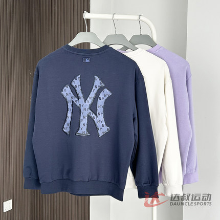 25新款MLB儿童卫衣男女童NY大标复古老花运动休闲套头衫7AMTM0154