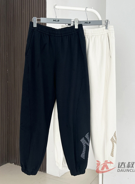 25新款MLB长裤男女NY复古老花大标加绒束脚卫裤运动裤3APTM2056