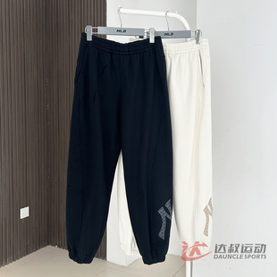 运动裤 男女NY复古老花大标加绒束脚卫裤 3APTM2056 MLB长裤 25新款