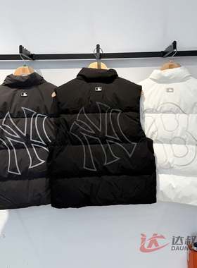 25新款MLB羽绒马甲男女NY大标防水防泼水运动棉羽外套3ADVB0156