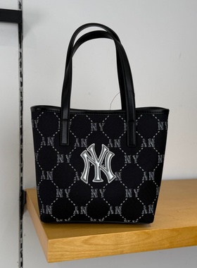 26新款MLB情侣托特包男女NY钻石老花满印迷你单肩包拎包3AORMJ26N