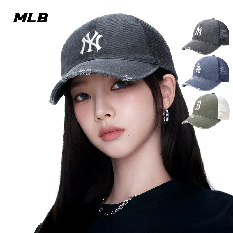 MLB男女NY柳智敏同款网纱棒球帽