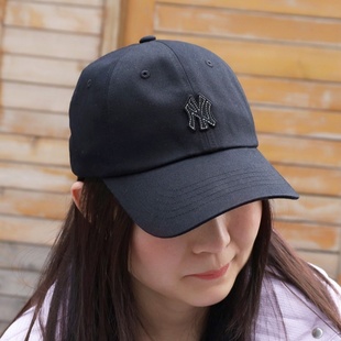 24新款 MLB情侣棒球帽男女NY刺绣小标软顶休闲帽鸭舌帽3ACPB074N