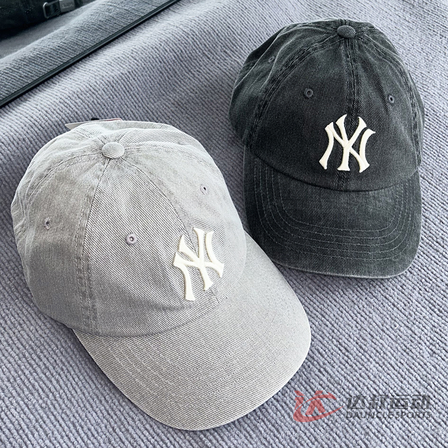 MLB男女NY刺绣牛仔水洗棒球帽