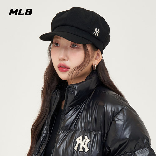 MLB男女贝雷帽NY小标毛呢运动帽