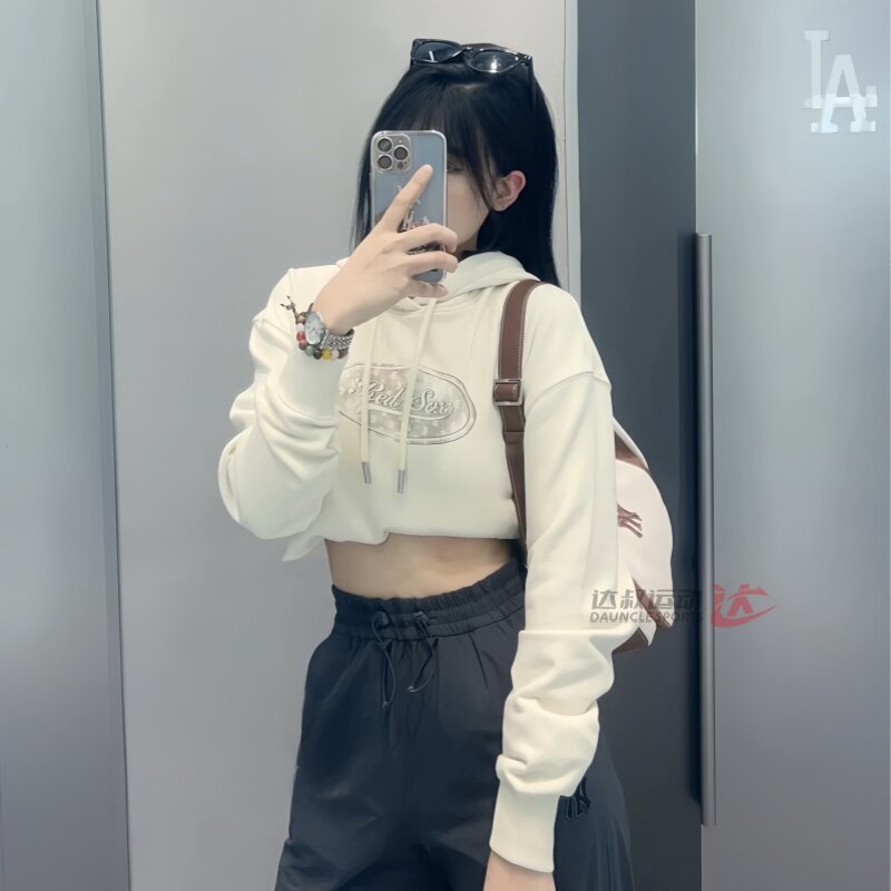 MLB卫衣女子复古老花做旧印花学院风连帽运动休闲套头衫3FHDM0744