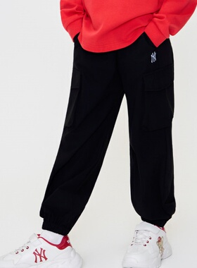 26新款MLB儿童运动裤男女NY小标凉感宽松工装休闲束脚裤7AWPB0763