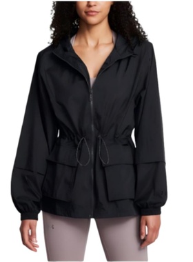 24新款UA安德玛女子外套Crinkle Woven连帽抽绳运动夹克1386455