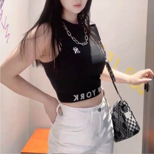 MLB背心吊带女子字母印花无袖T恤