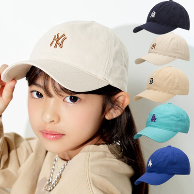 24新款MLB儿童棒球帽男女童NY字母刺绣运动帽遮阳鸭舌帽7ACP7704N
