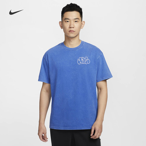 Nike耐克男子纯棉水洗做旧短袖
