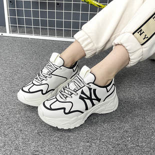 MLB老爹鞋男女同款厚底增高运动鞋复古舒适耐磨休闲鞋3ASHCLS2N