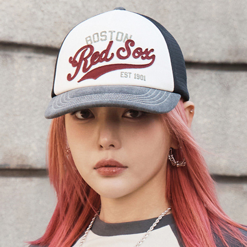 MLB男女字母刺绣网纱棒球帽