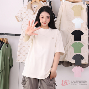 25新款MLB情侣短袖男女NY刺绣小标圆领宽松休闲运动T恤3ATSB0253