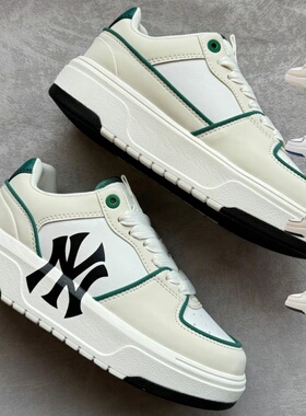 24新款MLB情侣学长鞋男女NY复古厚底增高板鞋运动休闲鞋3ASXCLB3N