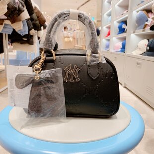 26新款MLB儿童斜挎包男女NY复古老花单肩包手提休闲拎包7ACRM056N