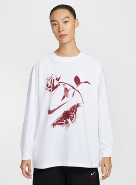 Nike耐克女子纯棉宽松长袖T恤