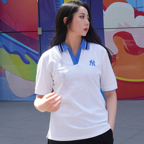 MLB女款短袖NY小标刺绣polo衫
