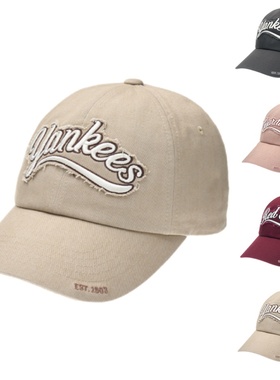 24新款MLB情侣棒球帽男女复古刺绣大logo运动遮阳鸭舌帽3ACPV015N