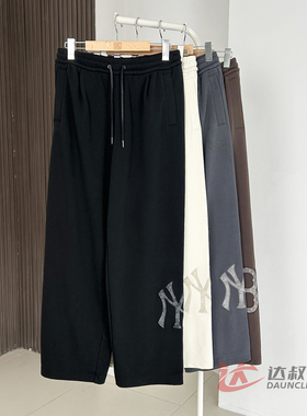 25新款MLB情侣长裤男女NY复古老花大标阔腿休闲运动裤3APTM0154